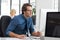 Businessman working on computer