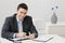 Businessman working at desk