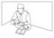 Businessman writing a note - single line drawing