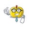 Businessman yellow apple in the character shape