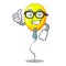 Businessman yellow balloon air in flying cartoon