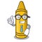 Businessman yellow crayon in the cartoon shape