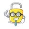 Businessman yellow lock character mascot