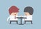 Businessmen in arm wrestling, Business competition concept