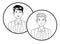Businessmen avatar profile picture in round icons black and white
