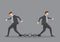 Businessmen Breaking Chain Link Vector Illustration