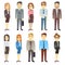 Businessmen businesswomen employee vector people characters various business outfits