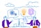 Businessmen chat bubble communication workplace brainstorming new idea innovation concept sketch doodle horizontal