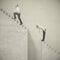 businessmen climb a ladder that presents difficulties