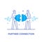 Businessmen connect connectors. Cooperation interaction. Success, Cooperation. line icon illustration