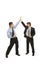 Businessmen give a high five