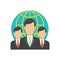 Businessmen and globe icon. Vector illustration decorative design