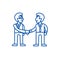 Businessmen handshake,partnership line icon concept. Businessmen handshake,partnership flat vector symbol, sign, outline