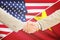 Businessmen handshake - United States and Vietnam
