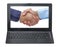 Businessmen handshaking on screen laptop isolated