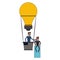 Businessmen in hot air balloon