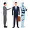 Businessmen with humanoid robot