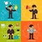 Businessmen Icons in Variety Colored Backgrounds