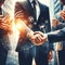 Businessmen making handshake background