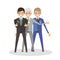 Businessmen male friends. Character people flat vector illustration