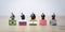 Businessmen miniature figure standing with Brazil Russia India China and South Africa flag for BRICS economic international