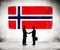Businessmen with Norwegien Flag on Background