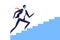 Businessmen Running up the Stairs to Success, Career Ladder, Leadership, Challenge, Competition Concept Vector