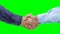 Businessmen shaking hands animation green screen