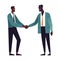 businessmen shaking hands in corporate agreement