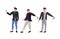 Businessmen taking selfie photo on smartphone camera casual male cartoon characters standing together photographing in