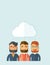 Businessmen under the cloud