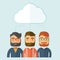 Businessmen under the cloud.