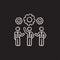 Businessmen under the gears sketch icon.