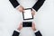 Businessmen Using Digital Tablets At Table In Office