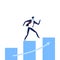 Businessmen Walking up the Stairs to Success, Career Ladder, Leadership, Challenge, Competition Concept Vector