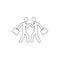 businessmen wrestle with hands icon. Element of conflict for mobile concept and web apps icon. Thin line icon for website design