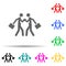 businessmen wrestle with hands multi color style icon. Simple glyph, flat vector of conflict icons for ui and ux, website or