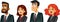 Businesspeople Avatar Set of Characters Vector Illustration