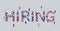 Businesspeople crowd gathering in shape of hiring word different business people employees group standing together