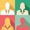 Businesspeople icon set including males & females