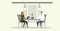 Businesspeople man woman sitting at workplace desk business people couple working together brainstorming meeting