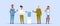 Businesspeople office workers talking and drinking water while standing near cooler employees having break concept flat