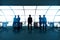 Businesspeople silhouettes in office