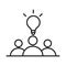 Businesspeople team solution work management developing successful line style icon