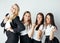 Businesspeople women team talking gesture
