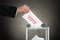 Businessperson Hand Putting Vote Into A Ballot Box