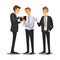 Businesss and office concept -businessmen consulting ,Vector illustration cartoon character