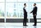Businesss and office concept - two businessmen shaking hands