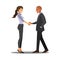 Businesss and office concept - two businessmen shaking hands,Vector illustration cartoon character