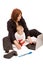 Businesswoman with baby